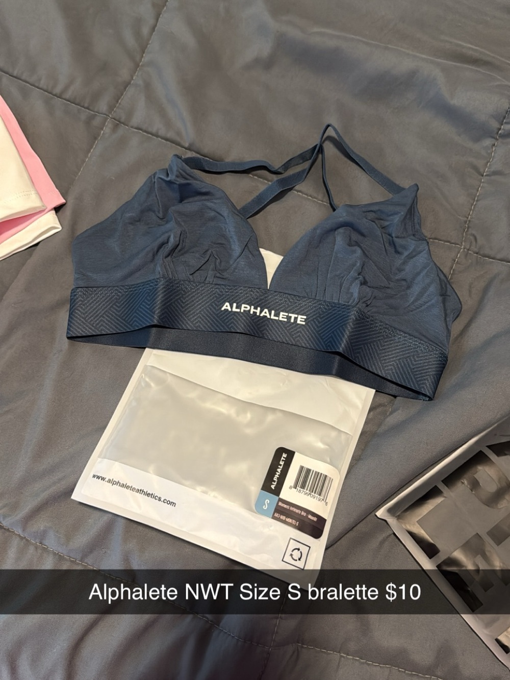 Alphalete Navy Blue Bralette - Strappy Everyday Support